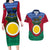 Vanuatu Shefa Province Couples Matching Long Sleeve Bodycon Dress and Hawaiian Shirt Coat Of Arms And Namele Fern Polynesian Pattern LT05 Red - Polynesian Pride