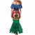 Vanuatu Shefa Province Mermaid Dress Coat Of Arms And Namele Fern Polynesian Pattern LT05 - Polynesian Pride