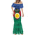 Vanuatu Shefa Province Mermaid Dress Coat Of Arms And Namele Fern Polynesian Pattern LT05 - Polynesian Pride