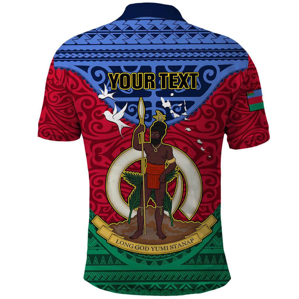Personalized Vanuatu Shefa Province Polo Shirt Coat Of Arms And Namele Fern Polynesian Pattern LT05 - Polynesian Pride