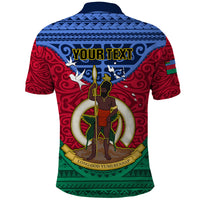 Personalized Vanuatu Shefa Province Polo Shirt Coat Of Arms And Namele Fern Polynesian Pattern LT05 - Polynesian Pride