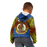 Personalized Vanuatu Tafea Province Kid Hoodie Coat Of Arms And Namele Fern Polynesian Pattern LT05 - Polynesian Pride