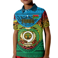 Vanuatu Torba Province Kid Polo Shirt Vanuatuan Coat Of Arms Polynesian Pattern LT05 Kid Green - Polynesian Pride