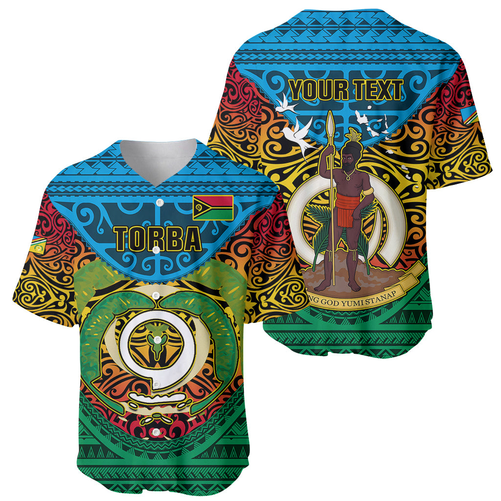 Personalized Vanuatu Torba Province Baseball Jersey Vanuatuan Coat Of Arms Polynesian Pattern LT05 - Polynesian Pride