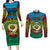 Personalized Vanuatu Torba Province Couples Matching Long Sleeve Bodycon Dress and Long Sleeve Button Shirts Vanuatuan Coat Of Arms Polynesian Pattern LT05 Green - Polynesian Pride