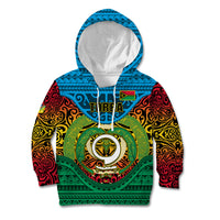 Personalized Vanuatu Torba Province Kid Hoodie Vanuatuan Coat Of Arms Polynesian Pattern LT05 Hoodie Green - Polynesian Pride