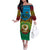 Personalized Vanuatu Torba Province Off The Shoulder Long Sleeve Dress Vanuatuan Coat Of Arms Polynesian Pattern LT05 Women Green - Polynesian Pride