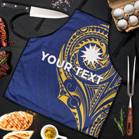 Personalised Nauru Angam Day Apron Gold Navy Tribal Pattern LT05 Blue - Polynesian Pride