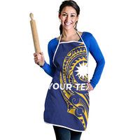 Personalised Nauru Angam Day Apron Gold Navy Tribal Pattern LT05 - Polynesian Pride