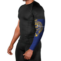 Personalised Nauru Angam Day Arm Sleeves Gold Navy Tribal Pattern LT05 - Polynesian Pride