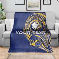 Personalised Nauru Angam Day Blanket Gold Navy Tribal Pattern LT05 - Polynesian Pride