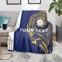 Personalised Nauru Angam Day Blanket Gold Navy Tribal Pattern LT05 - Polynesian Pride