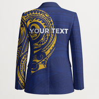 Personalised Nauru Angam Day Blazer Gold Navy Tribal Pattern LT05 - Polynesian Pride