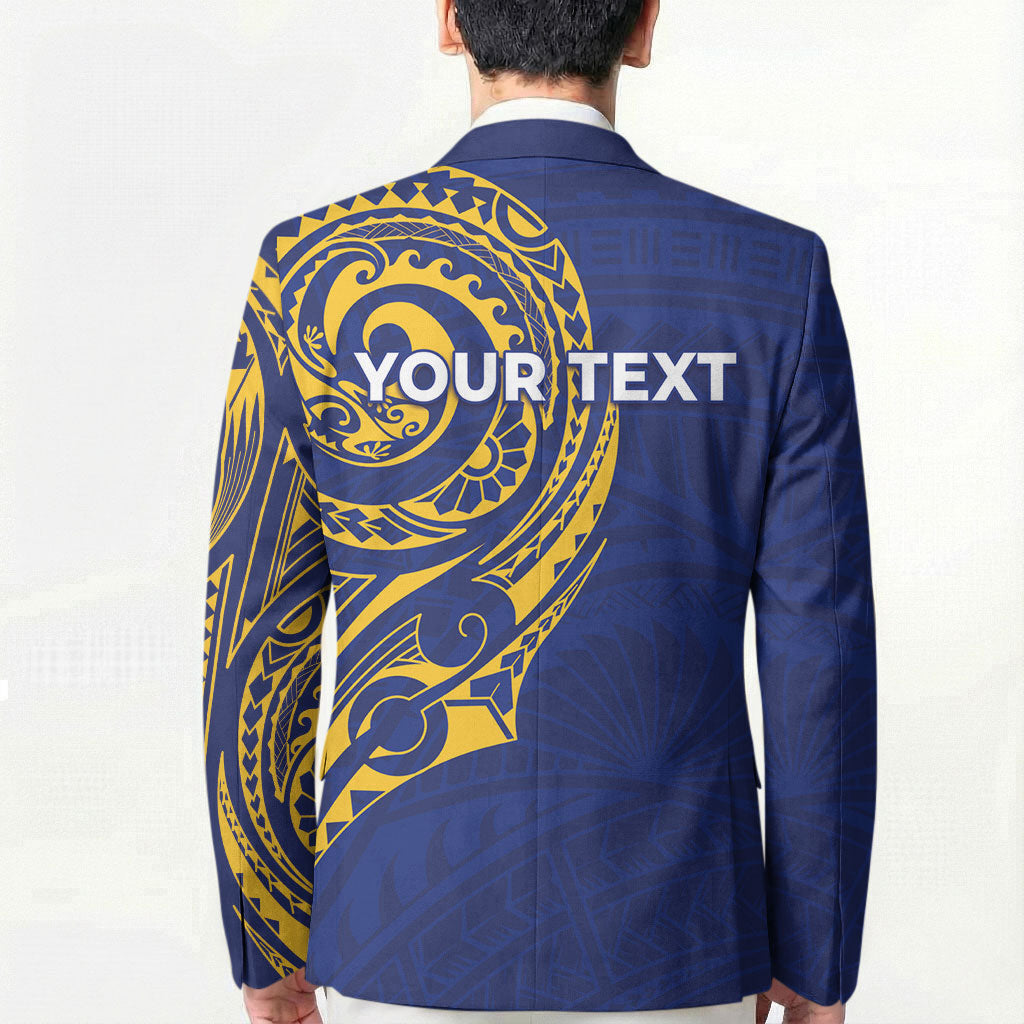 Personalised Nauru Angam Day Blazer Gold Navy Tribal Pattern LT05 - Polynesian Pride