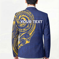 Personalised Nauru Angam Day Blazer Gold Navy Tribal Pattern LT05 - Polynesian Pride