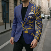 Personalised Nauru Angam Day Blazer Gold Navy Tribal Pattern LT05 - Polynesian Pride
