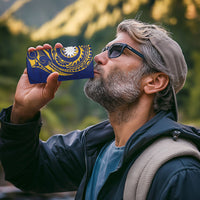 Personalised Nauru Angam Day 4 in 1 Can Cooler Tumbler Gold Navy Tribal Pattern LT05 - Polynesian Pride