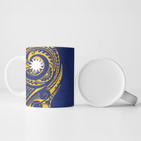 Personalised Nauru Angam Day Ceramic Mug Gold Navy Tribal Pattern LT05 - Polynesian Pride