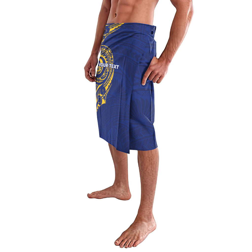 Personalised Nauru Angam Day Lavalava Gold Navy Tribal Pattern LT05 - Polynesian Pride