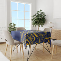Personalised Nauru Angam Day Tablecloth Gold Navy Tribal Pattern LT05 - Polynesian Pride