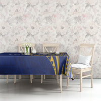 Personalised Nauru Angam Day Tablecloth Gold Navy Tribal Pattern LT05 - Polynesian Pride