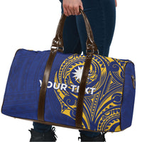 Personalised Nauru Angam Day Travel Bag Gold Navy Tribal Pattern LT05 - Polynesian Pride