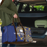 Personalised Nauru Angam Day Travel Bag Gold Navy Tribal Pattern LT05 - Polynesian Pride