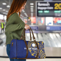 Personalised Nauru Angam Day Travel Bag Gold Navy Tribal Pattern LT05 - Polynesian Pride