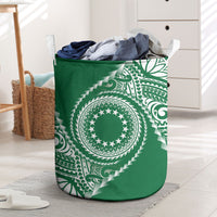 Cook Islands Gospel Day Laundry Basket Green Tribal Curves LT05 Green - Polynesian Pride