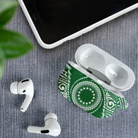 Cook Islands Gospel Day AirPods Case Green Tribal Curves LT05 - Polynesian Pride