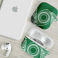 Cook Islands Gospel Day AirPods Case Green Tribal Curves LT05 - Polynesian Pride