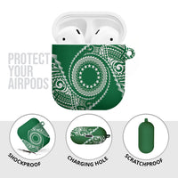 Cook Islands Gospel Day AirPods Case Green Tribal Curves LT05 - Polynesian Pride