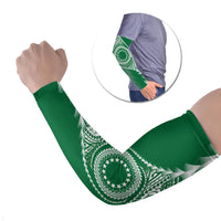 Cook Islands Gospel Day Arm Sleeves Green Tribal Curves LT05 Set of 2 Green - Polynesian Pride
