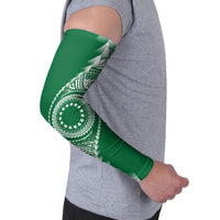 Cook Islands Gospel Day Arm Sleeves Green Tribal Curves LT05 - Polynesian Pride