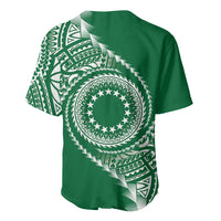 Cook Islands Gospel Day Baseball Jersey Green Tribal Curves LT05 - Polynesian Pride