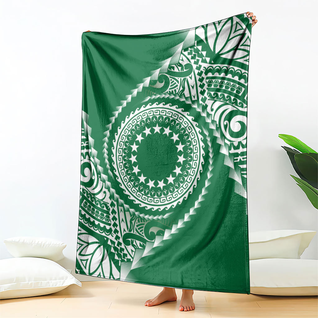 Cook Islands Gospel Day Blanket Green Tribal Curves LT05 - Polynesian Pride