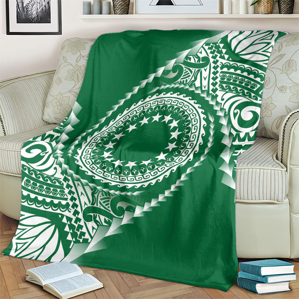 Cook Islands Gospel Day Blanket Green Tribal Curves LT05 - Polynesian Pride