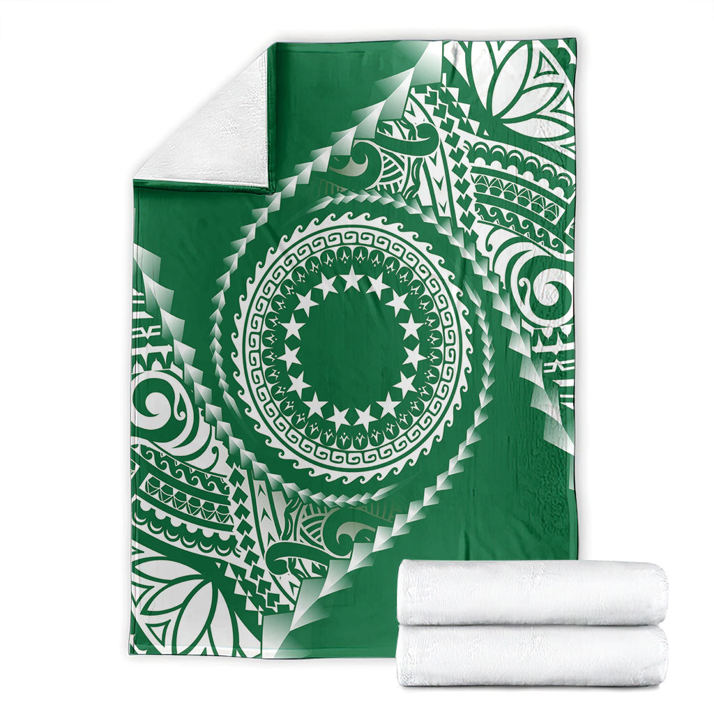 Cook Islands Gospel Day Blanket Green Tribal Curves LT05 - Polynesian Pride