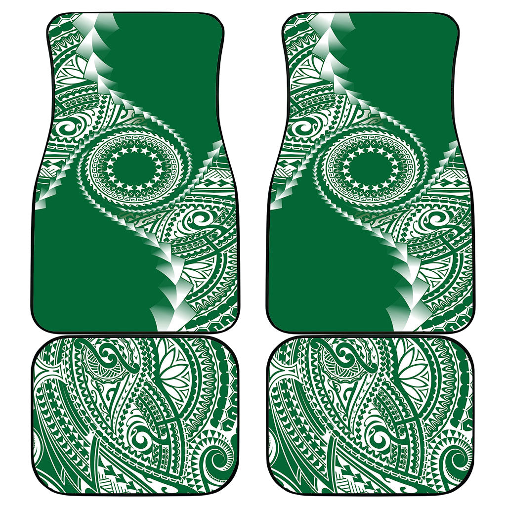 Cook Islands Gospel Day Car Mats Green Tribal Curves LT05 - Polynesian Pride
