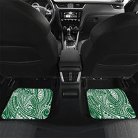 Cook Islands Gospel Day Car Mats Green Tribal Curves LT05 Set 2pcs - Back Green - Polynesian Pride