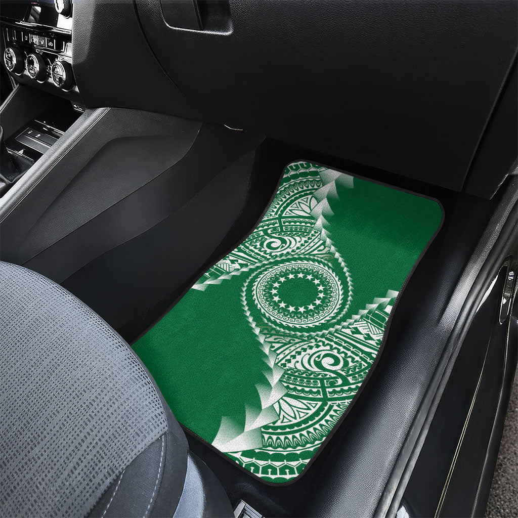 Cook Islands Gospel Day Car Mats Green Tribal Curves LT05 - Polynesian Pride