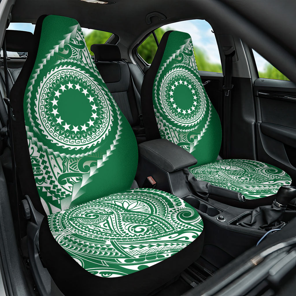 Cook Islands Gospel Day Car Seat Cover Green Tribal Curves LT05 One Size Green - Polynesian Pride