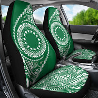 Cook Islands Gospel Day Car Seat Cover Green Tribal Curves LT05 - Polynesian Pride