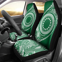 Cook Islands Gospel Day Car Seat Cover Green Tribal Curves LT05 - Polynesian Pride