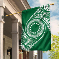 Cook Islands Gospel Day Garden Flag Green Tribal Curves LT05 House Flag Green - Polynesian Pride