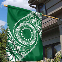 Cook Islands Gospel Day Garden Flag Green Tribal Curves LT05 - Polynesian Pride