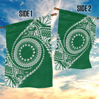 Cook Islands Gospel Day Garden Flag Green Tribal Curves LT05 - Polynesian Pride