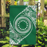 Cook Islands Gospel Day Garden Flag Green Tribal Curves LT05 Garden Flag Green - Polynesian Pride