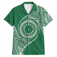 Cook Islands Gospel Day Hawaiian Shirt Green Tribal Curves LT05 Green - Polynesian Pride
