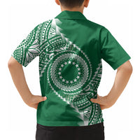 Cook Islands Gospel Day Hawaiian Shirt Green Tribal Curves LT05 - Polynesian Pride